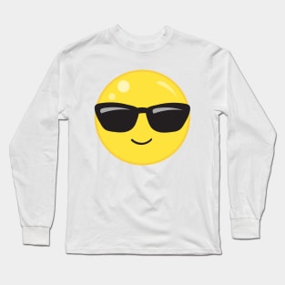 Smiling Face Wearing Sunglasses Long Sleeve T-Shirt